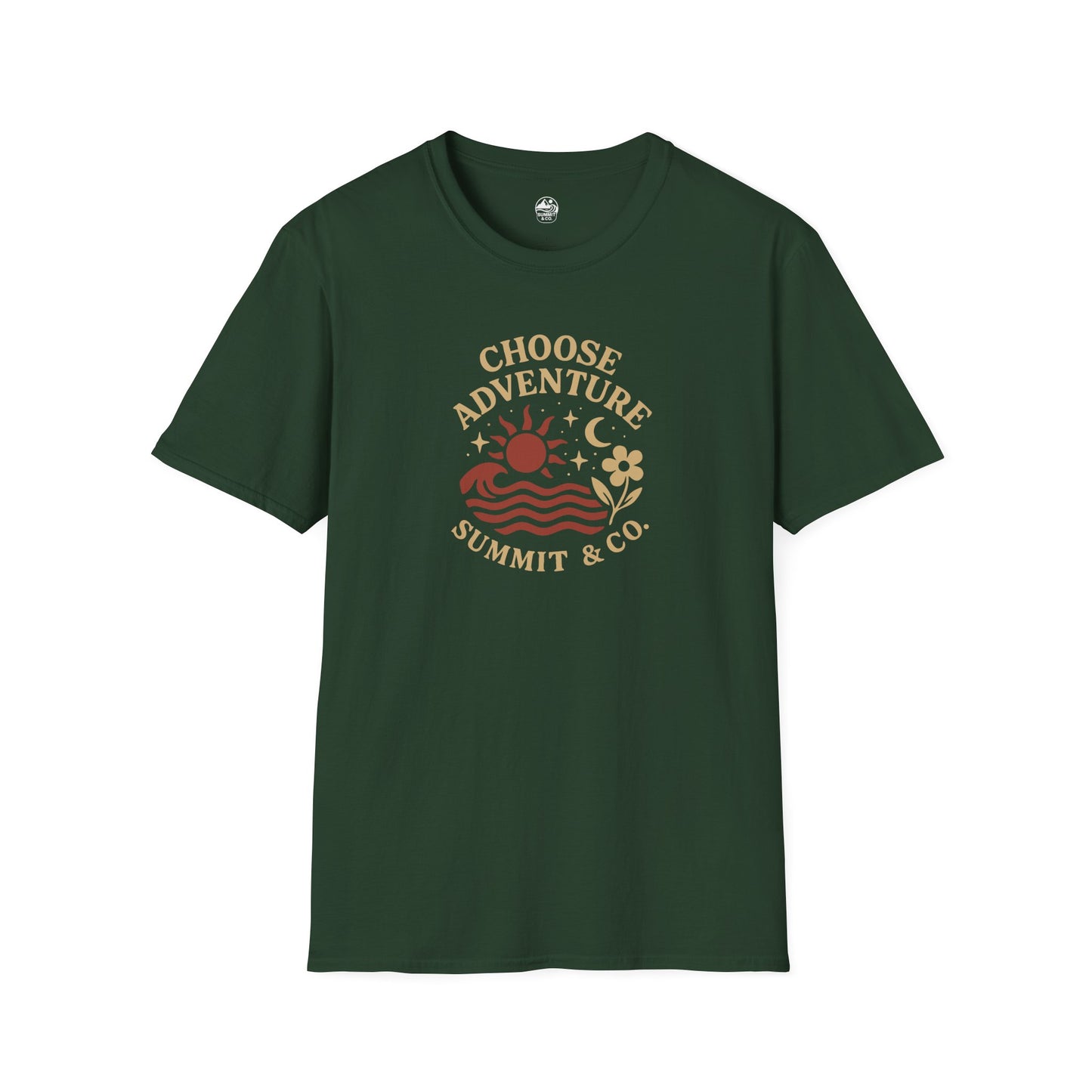 Summit&Co. Softstyle Tee-Choose Adventure (Back)