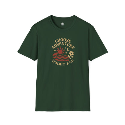 Summit&Co. Softstyle Tee-Choose Adventure (Back)
