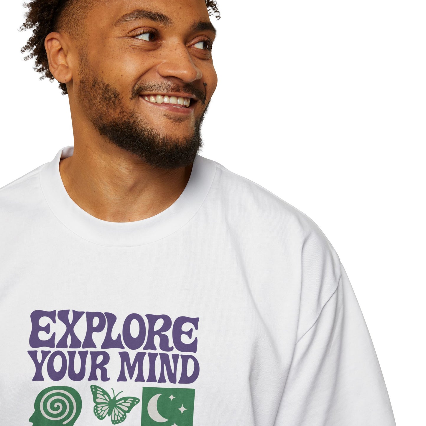 Men's Heavy Oversized Tee - Explore Your Mind T-Shirt