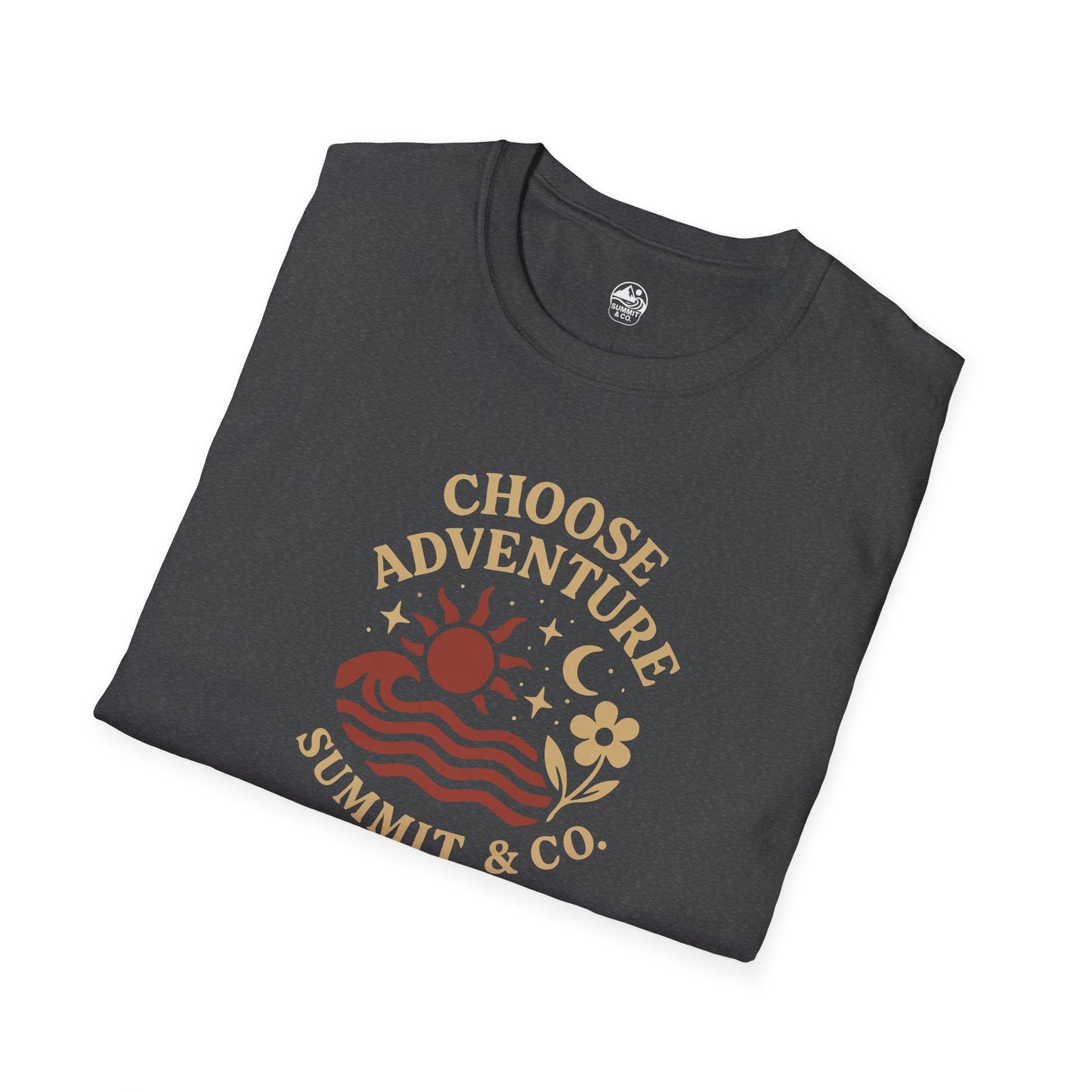 Summit&Co. Softstyle Tee-Choose Adventure (Back)
