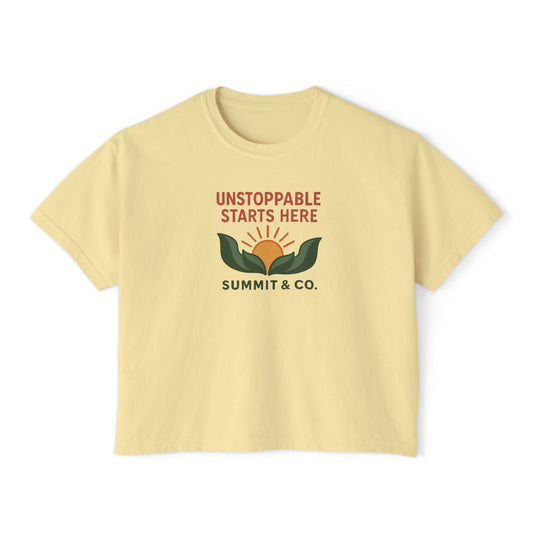 Summit&Co. Women Boxy Tee-Unstoppable Starts Here