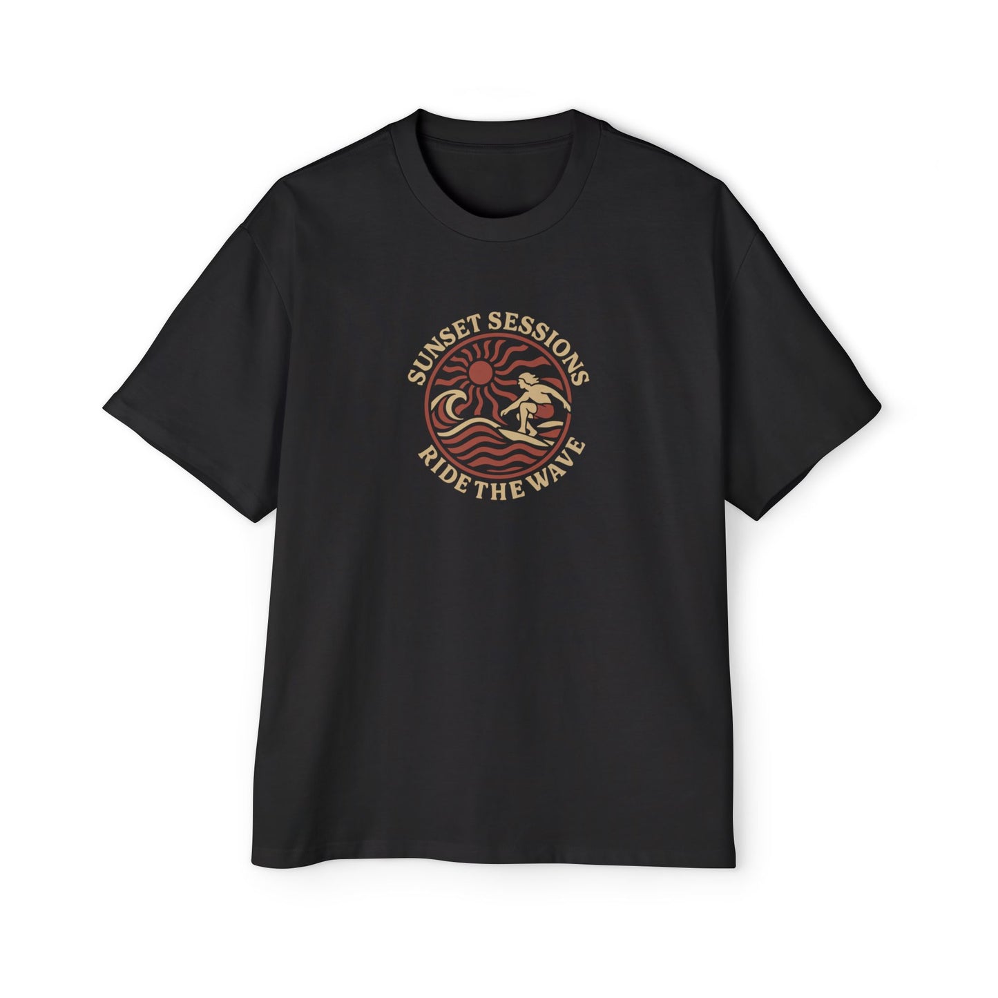 Men's Heavy Oversized Tee -Ride The Wave T-Shirt