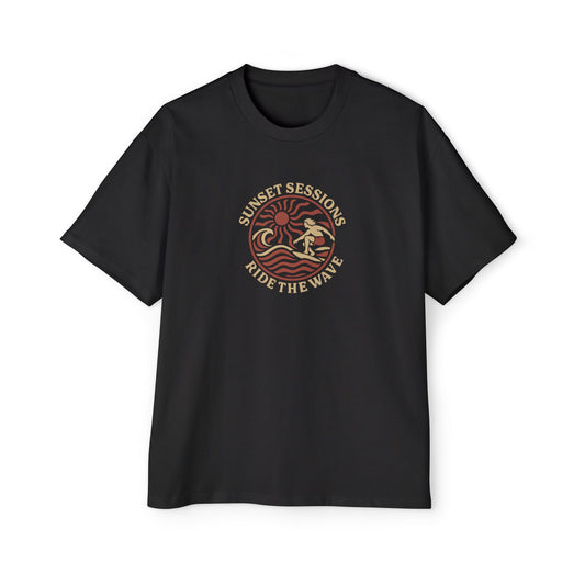 Men's Heavy Oversized Tee -Ride The Wave T-Shirt