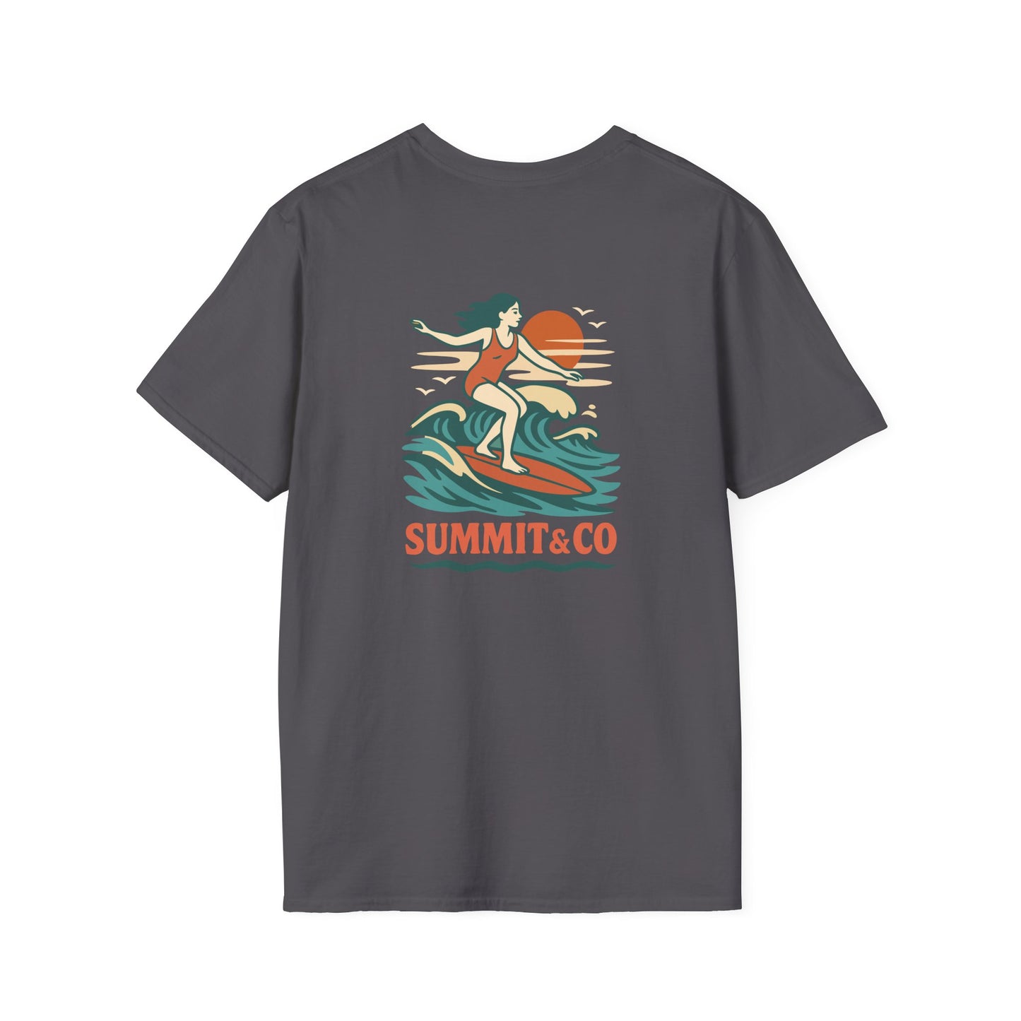 Summit&Co. Softstyle Tee-Surfer Woman (w/Back Design)