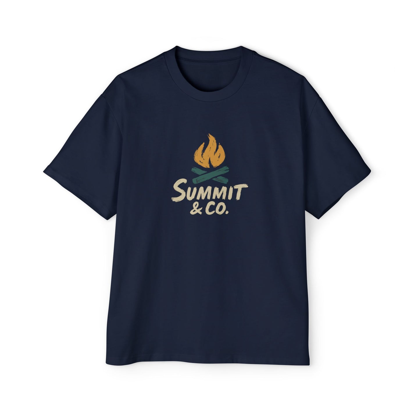 Men's Heavy Oversized Tee-Brushed Fire