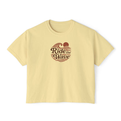 Summit&Co. Women Boxy Tee-Ride the Wave