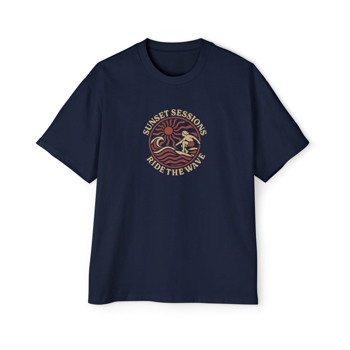 Men's Heavy Oversized Tee -Ride The Wave T-Shirt