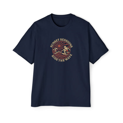 Men's Heavy Oversized Tee -Ride The Wave T-Shirt