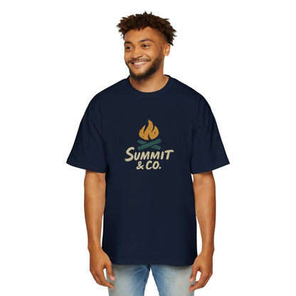 Men's Heavy Oversized Tee-Brushed Fire