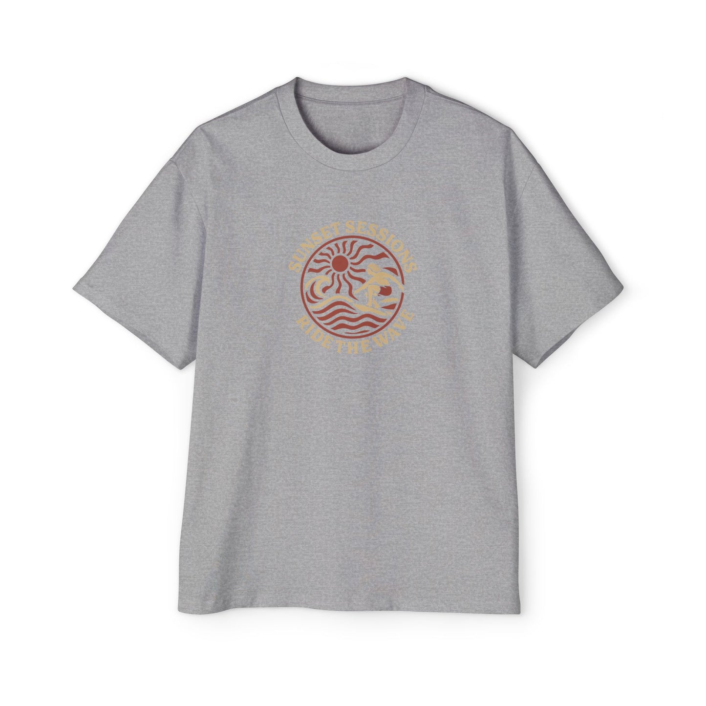 Men's Heavy Oversized Tee -Ride The Wave T-Shirt