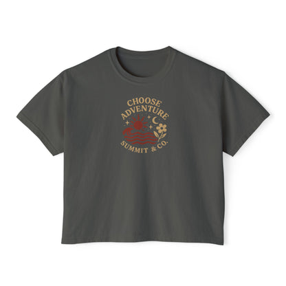 Summit&Co. Women Boxy Tee-Choose Adventure