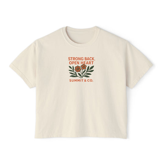 Summit&Co. Women Boxy Tee-Strong Back Open Heart