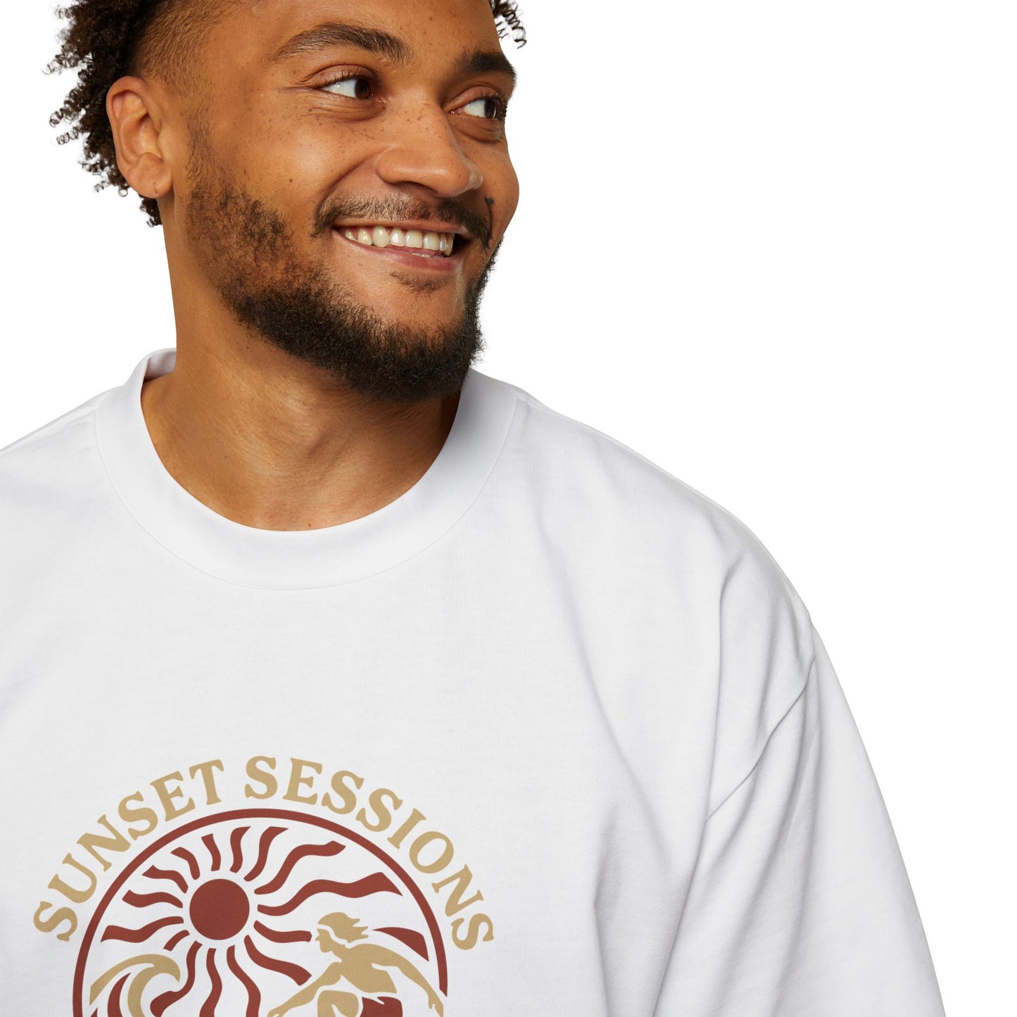 Men's Heavy Oversized Tee -Ride The Wave T-Shirt
