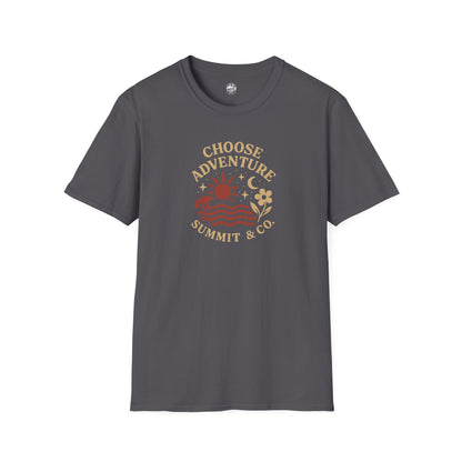 Summit&Co. Softstyle Tee-Choose Adventure (Back)