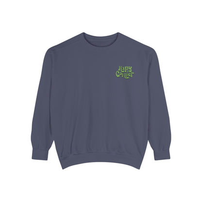 Women's Garment-Dyed Sweatshirt - Happy Camper nVintage Style Cozy Top for All Occasions