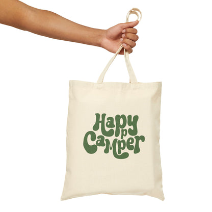 Eco-Friendly Happy Camper Cotton Canvas Tote Bag
