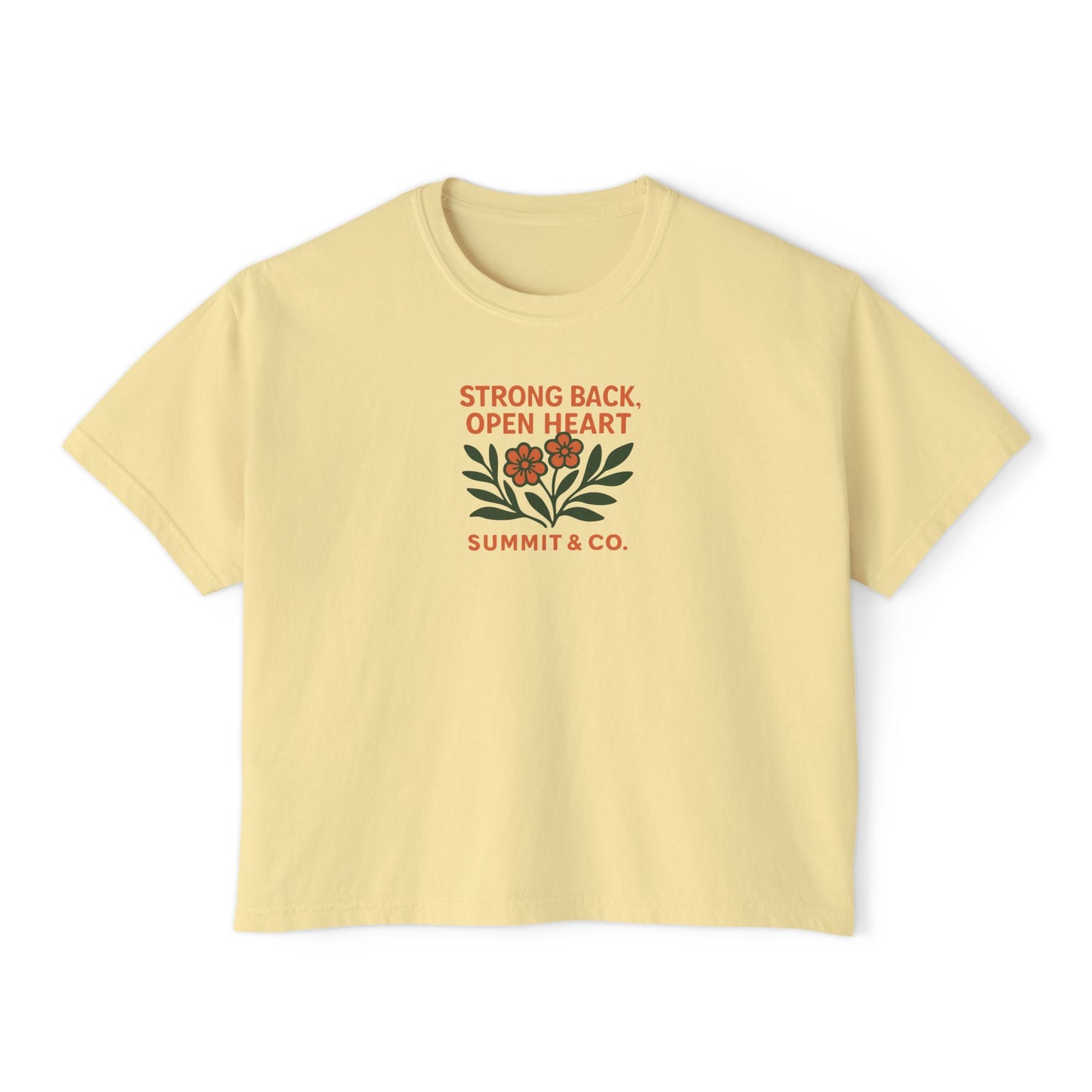 Summit&Co. Women Boxy Tee-Strong Back Open Heart
