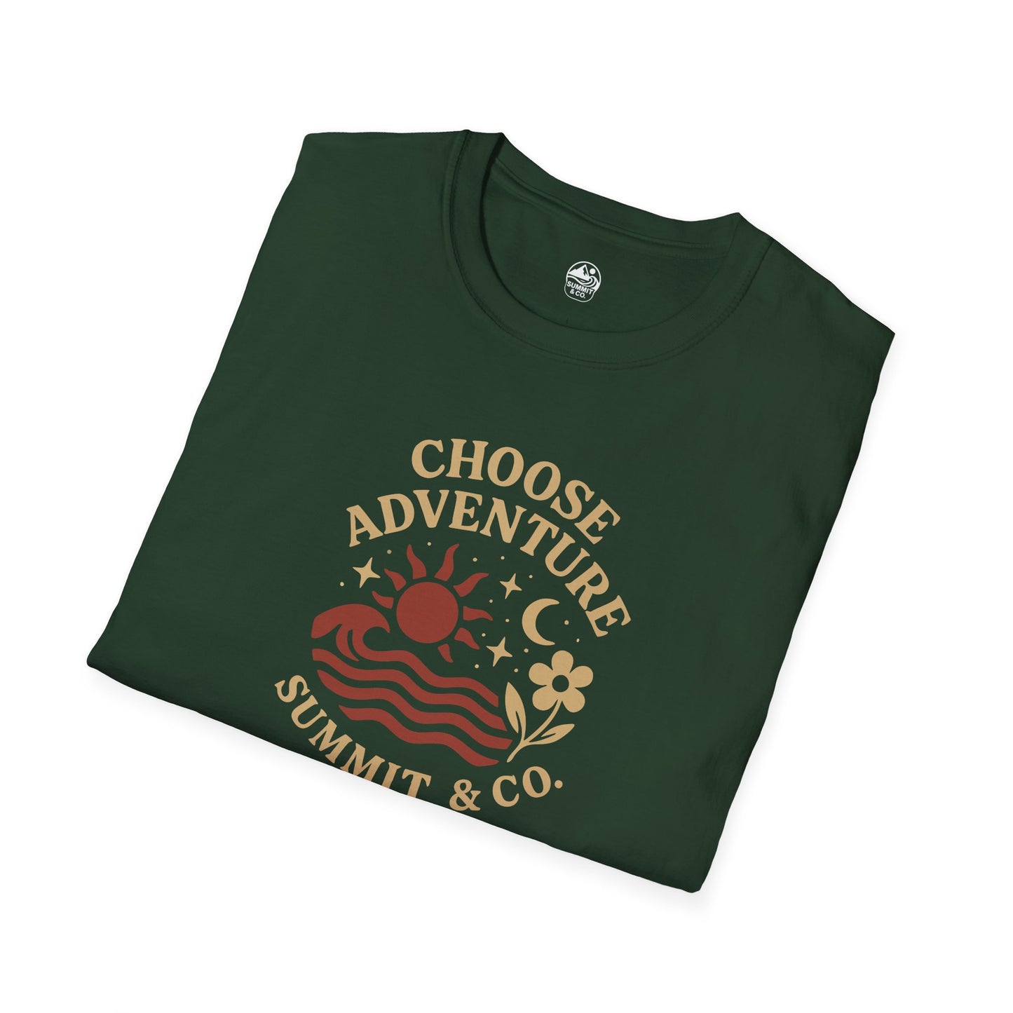 Summit&Co. Softstyle Tee-Choose Adventure (Back)