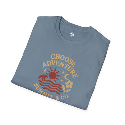 Summit&Co. Softstyle Tee-Choose Adventure (Back)