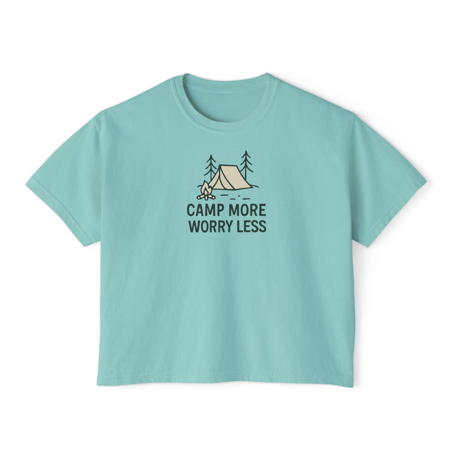 Summit&Co.Women Boxy Tee Camp More Worry Less