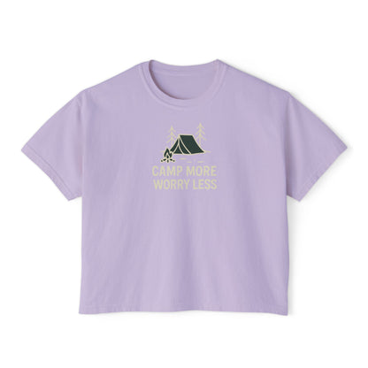 Summit&Co.Women Boxy Tee Camp More Worry Less