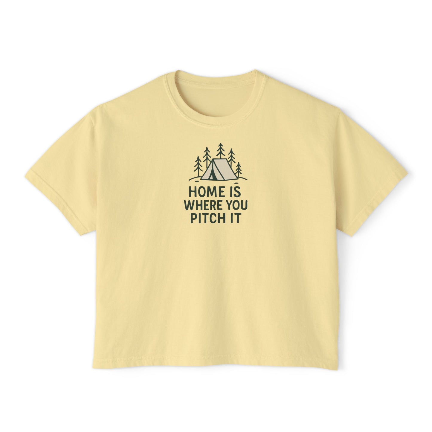 Summit&Co.Women Boxy Tee-Home Is Where You Pitch It