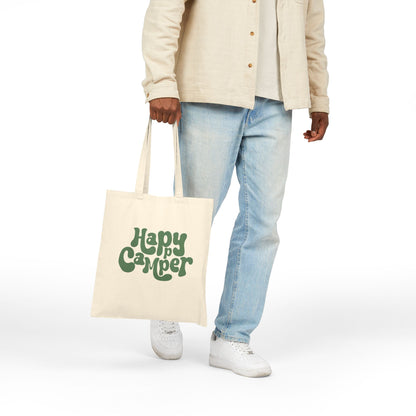 Eco-Friendly Happy Camper Cotton Canvas Tote Bag