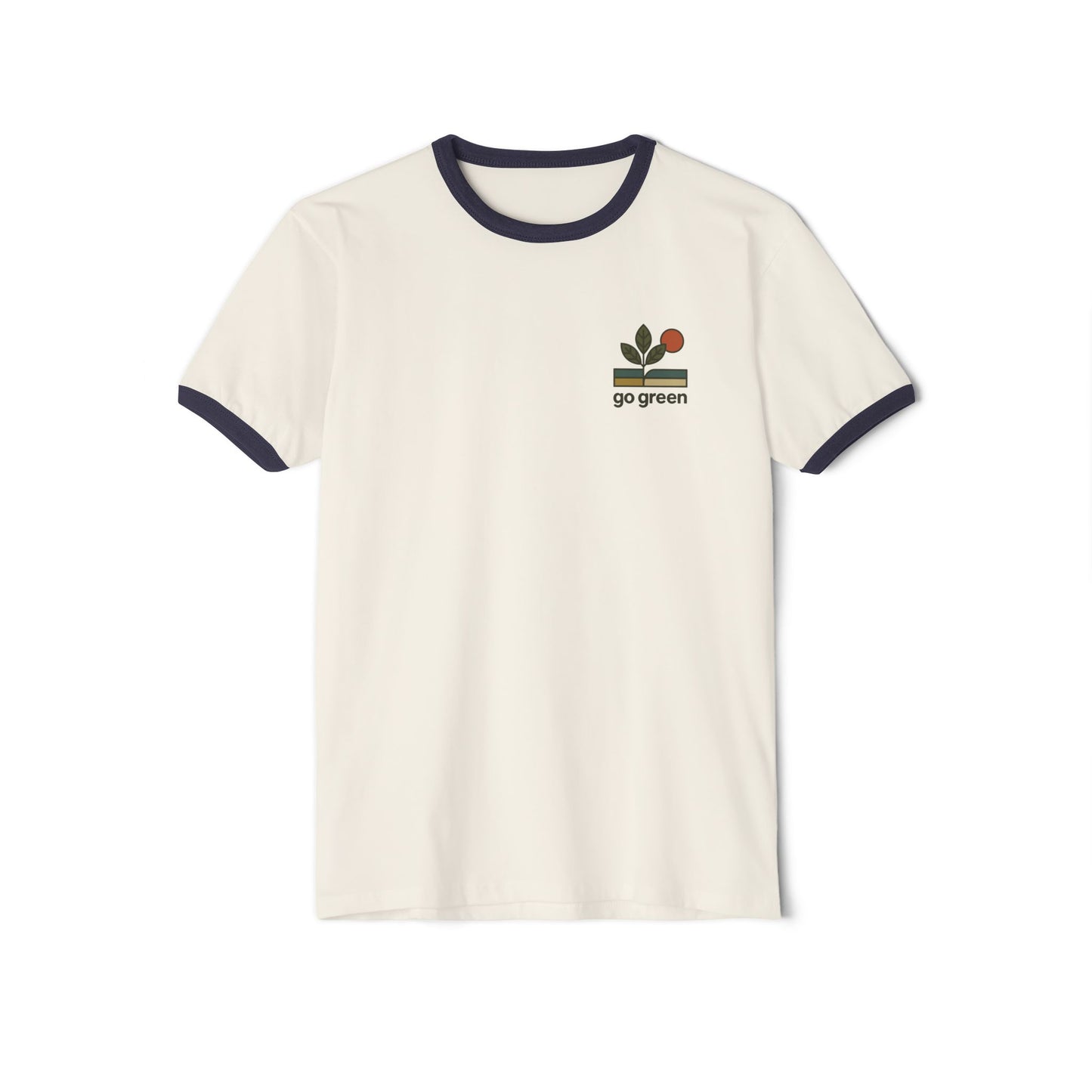 Go Green Unisex Cotton Ringer T-Shirt – Eco-Friendly Style for Nature Lovers