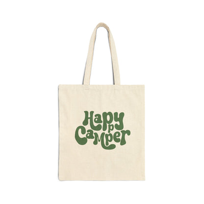 Eco-Friendly Happy Camper Cotton Canvas Tote Bag
