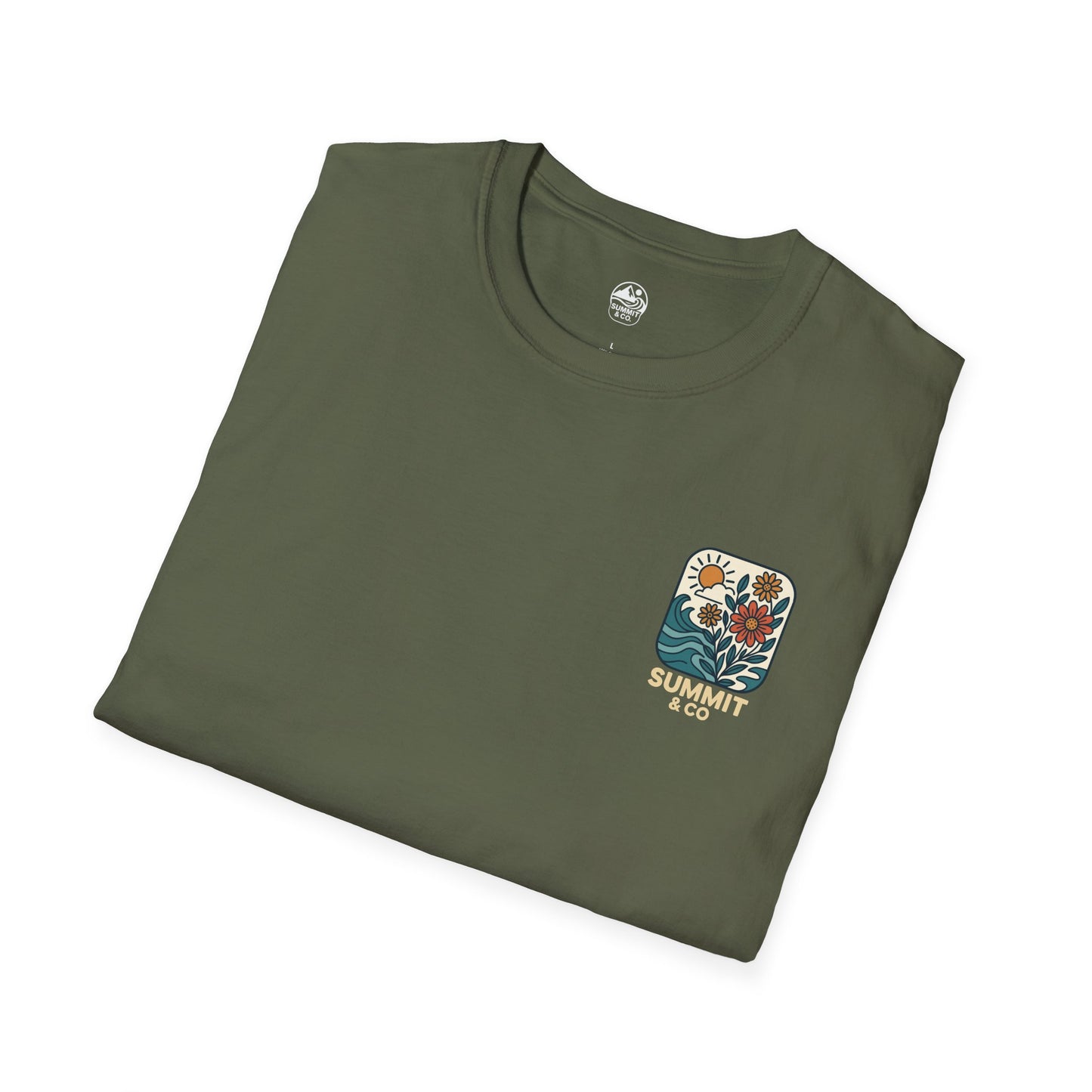 Summit&Co. Softsyle Tee-Floral Logo