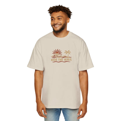 Men's Heavy Oversized Tee-Ride The Wave
