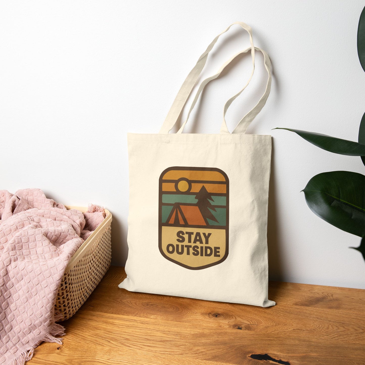 Eco-Friendly Stay Outside Cotton Canvas Tote Bag