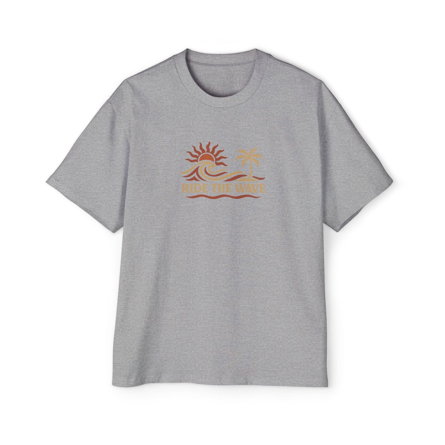 Men's Heavy Oversized Tee-Ride The Wave