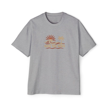 Men's Heavy Oversized Tee-Ride The Wave