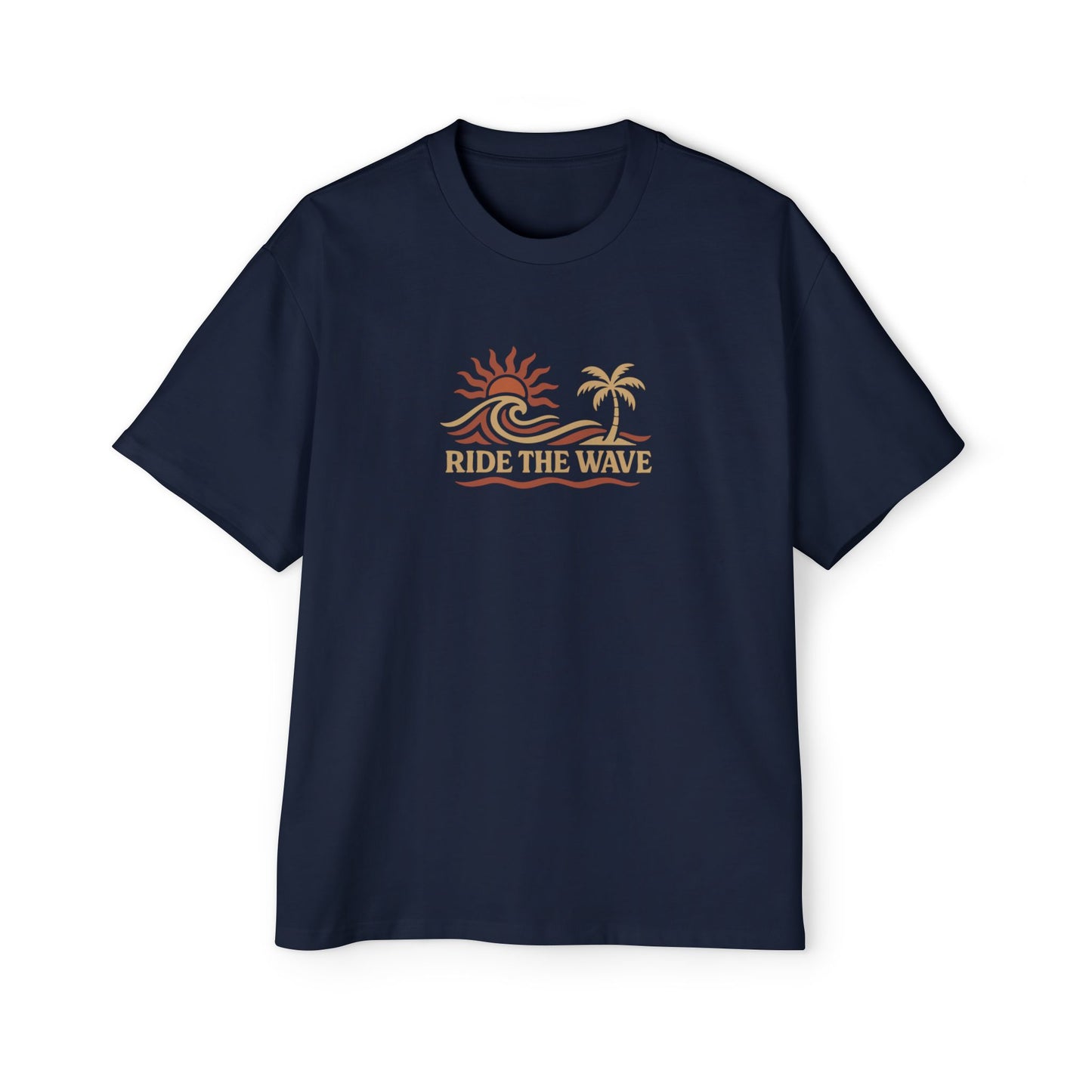 Men's Heavy Oversized Tee-Ride The Wave