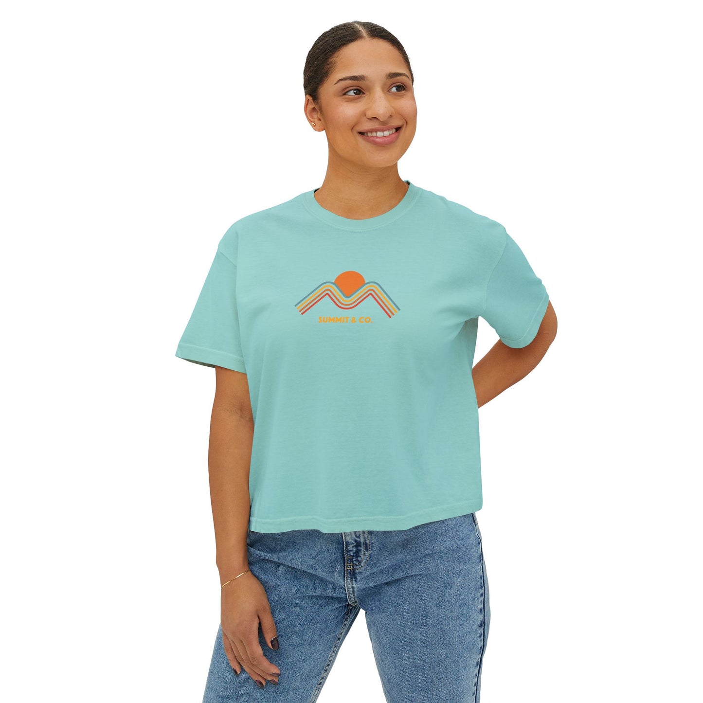 Summit&Co. Women Boxy Tee-Rainbow