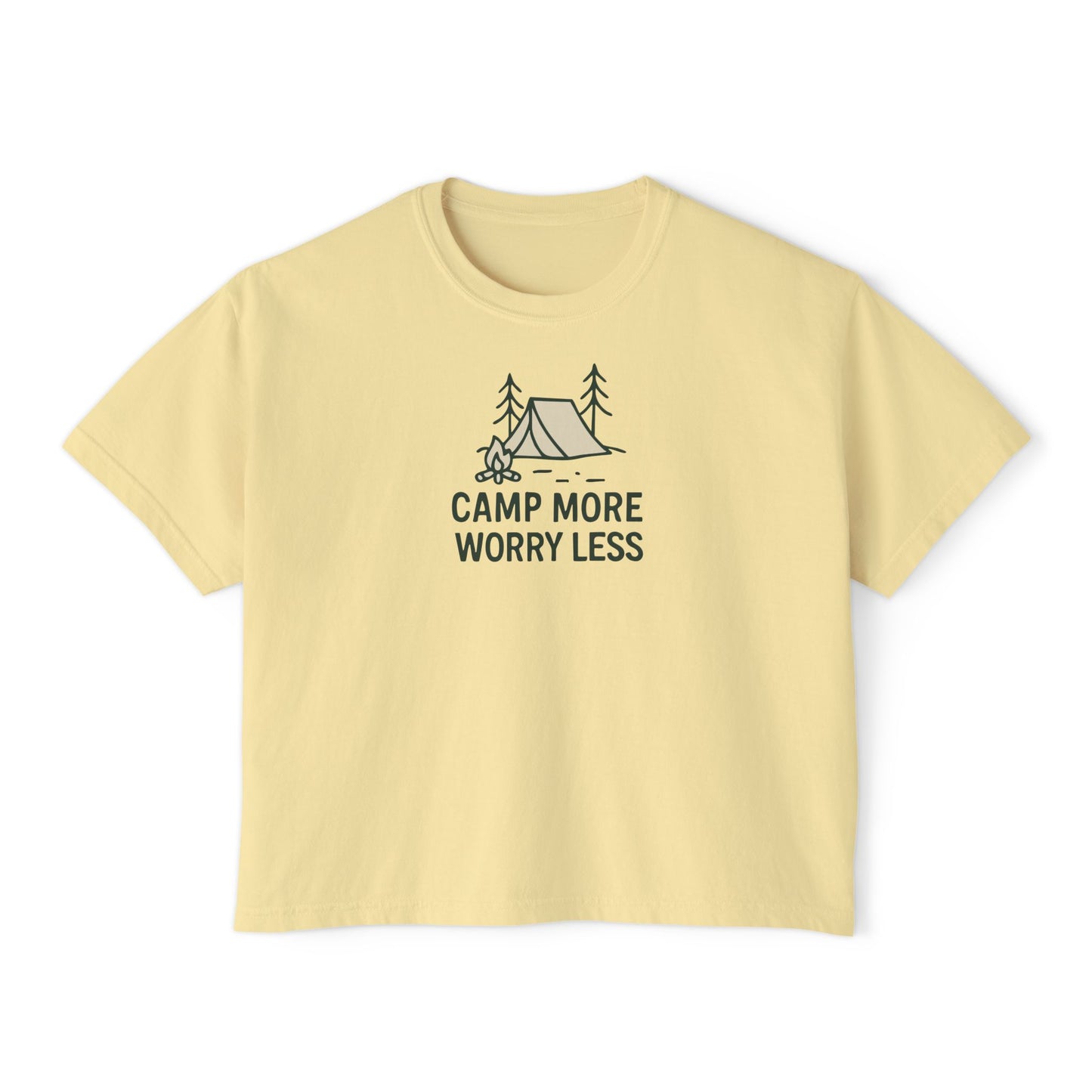 Summit&Co.Women Boxy Tee Camp More Worry Less