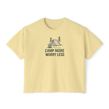 Summit&Co.Women Boxy Tee Camp More Worry Less