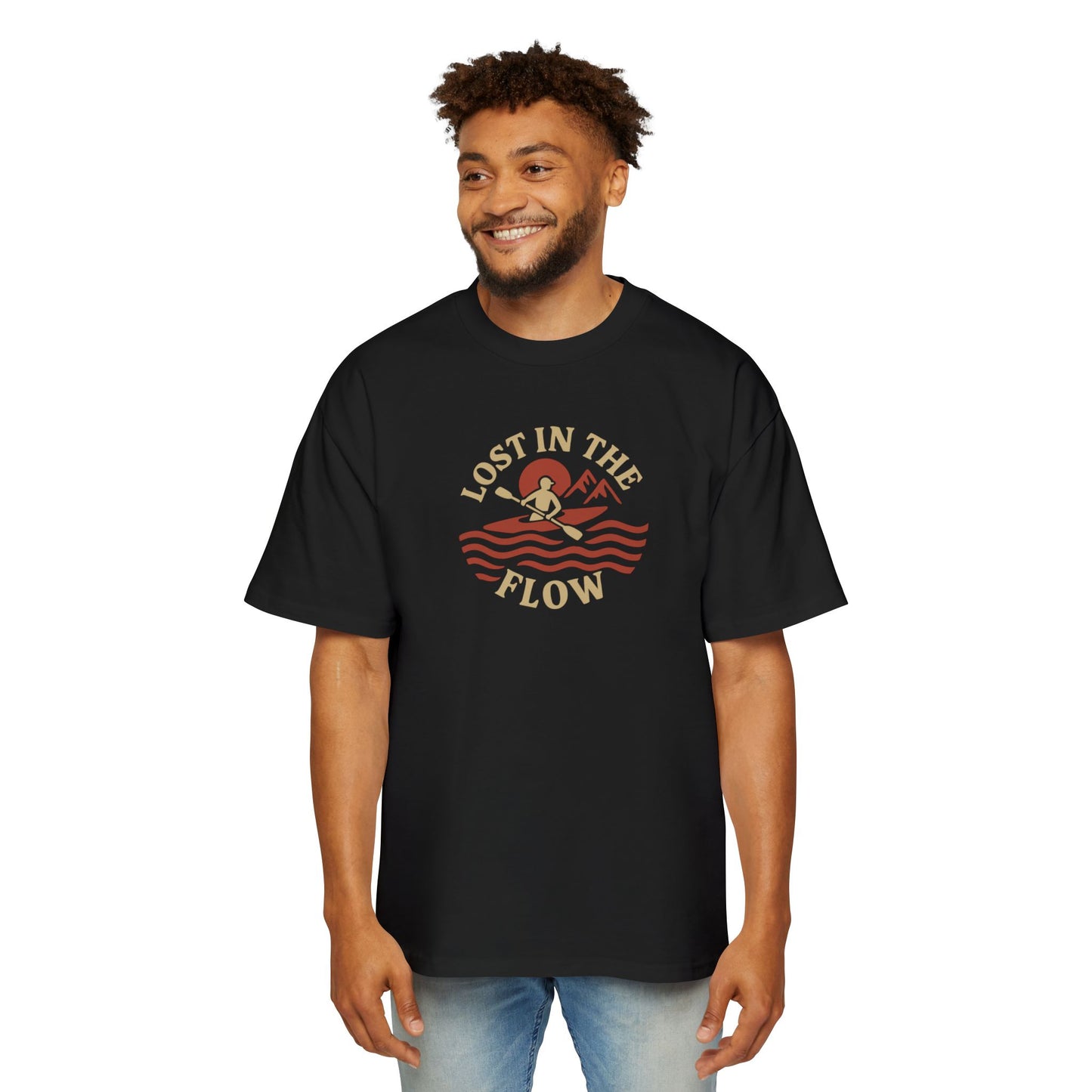 Men's Heavy Oversized Tee - Lost In the Flow T-Shirt