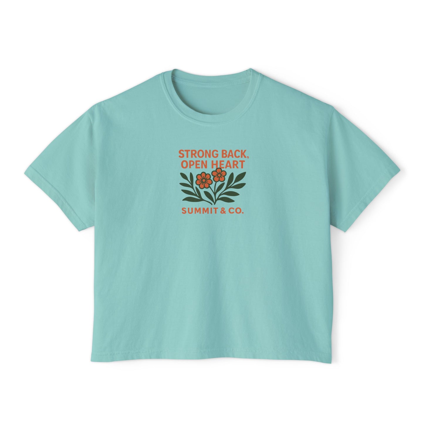 Summit&Co. Women Boxy Tee-Strong Back Open Heart