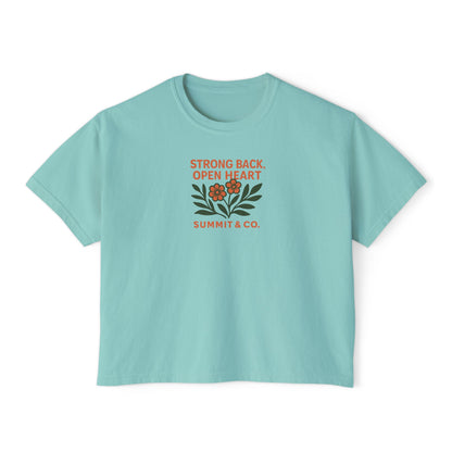 Summit&Co. Women Boxy Tee-Strong Back Open Heart