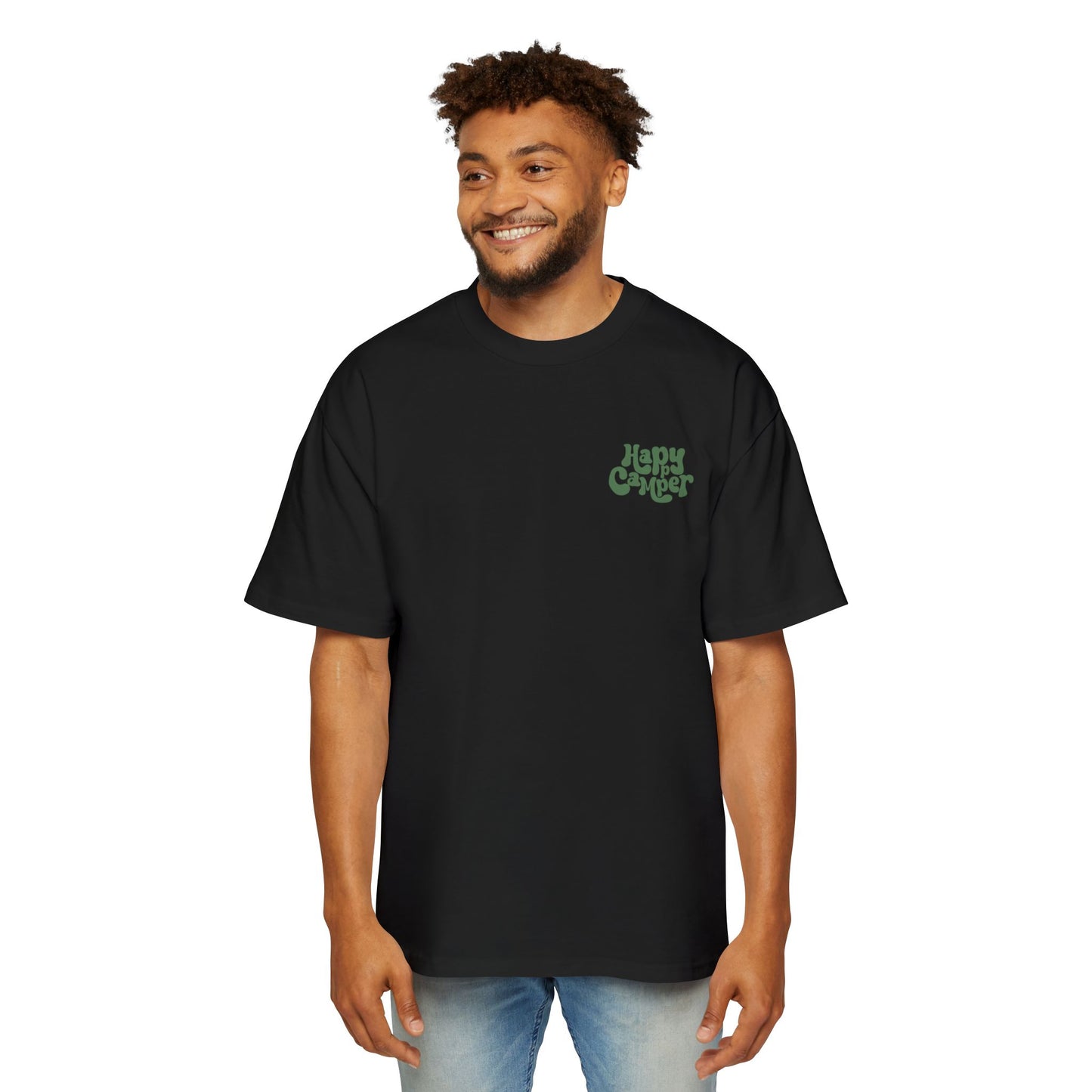 Men's Heavy Oversized Tee - Happy Camper