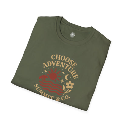 Summit&Co. Softstyle Tee-Choose Adventure (Back)
