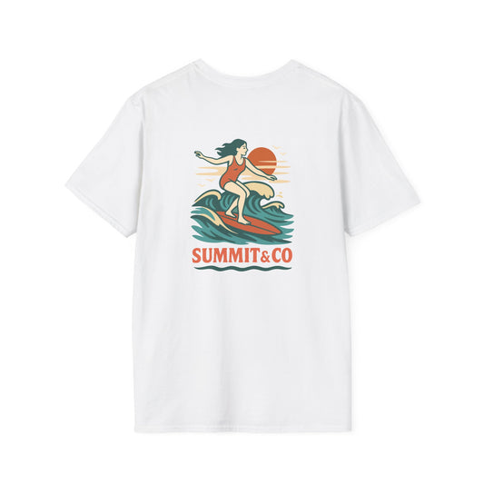 Summit&Co. Softstyle Tee-Surfer Woman (w/Back Design)