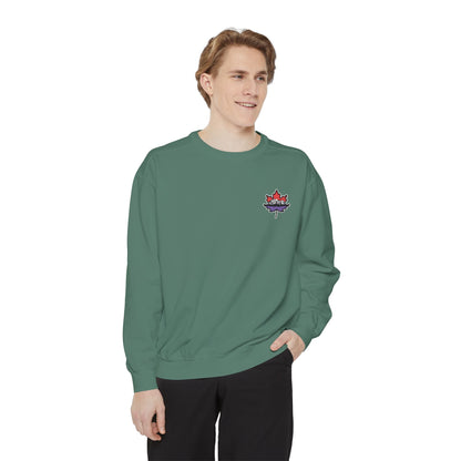 Unisex Garment-Dyed Sweatshirt -Leaf Embroidery Cozy Top for All Occasions