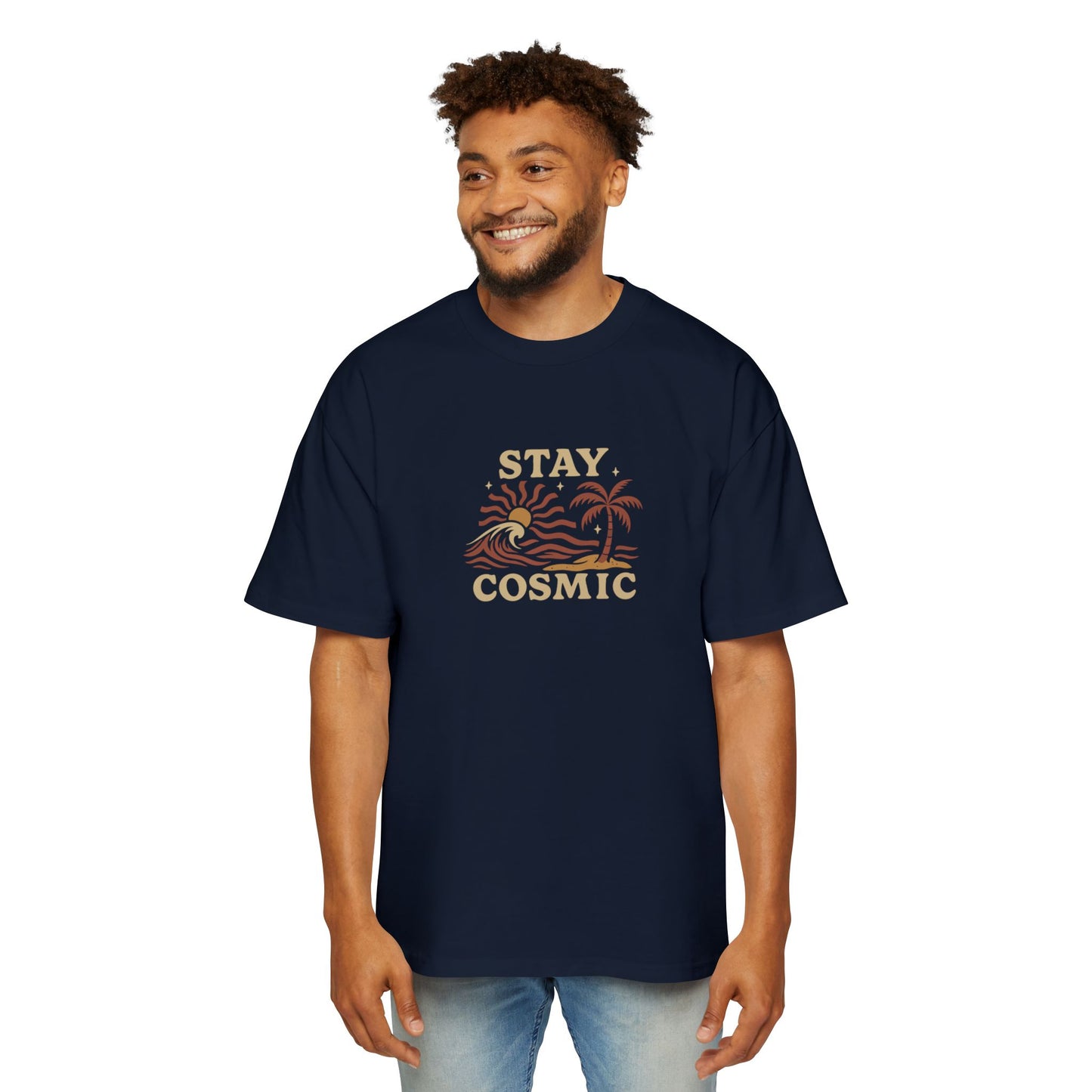 Men's Heavy Oversized Tee-Stay Cosmic