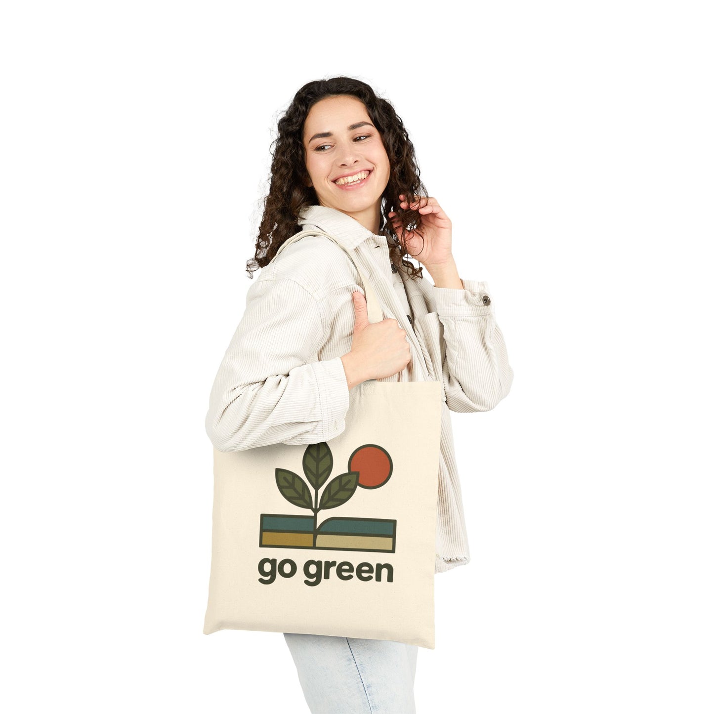 Eco-Friendly Go Green Cotton Canvas Tote Bag