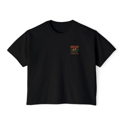 Summit&Co. Women Boxy Tee-Strong Back Open Heart