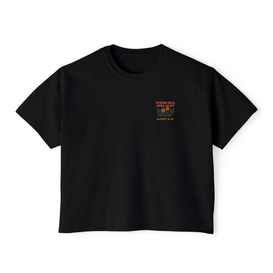 Summit&Co. Women Boxy Tee-Strong Back Open Heart