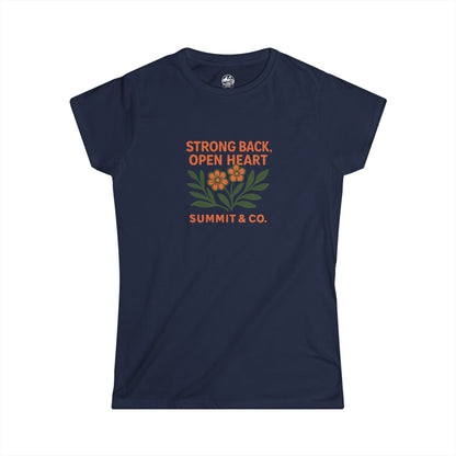 Summit&Co. Women's Slim Strong Back Open Heart Tee
